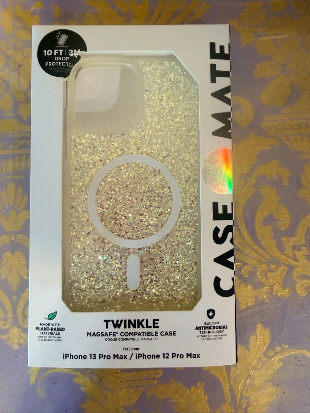 case-mate Twinkle MagSafe Compatible iPhone Case in Glitter Gold